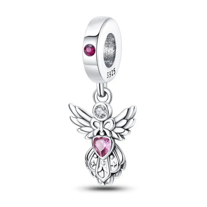 Charm Espejo Mágico Princesa Ángel Rosa en Plata 925 – Beads Compatibles Pandora Mujer Joyería DIY