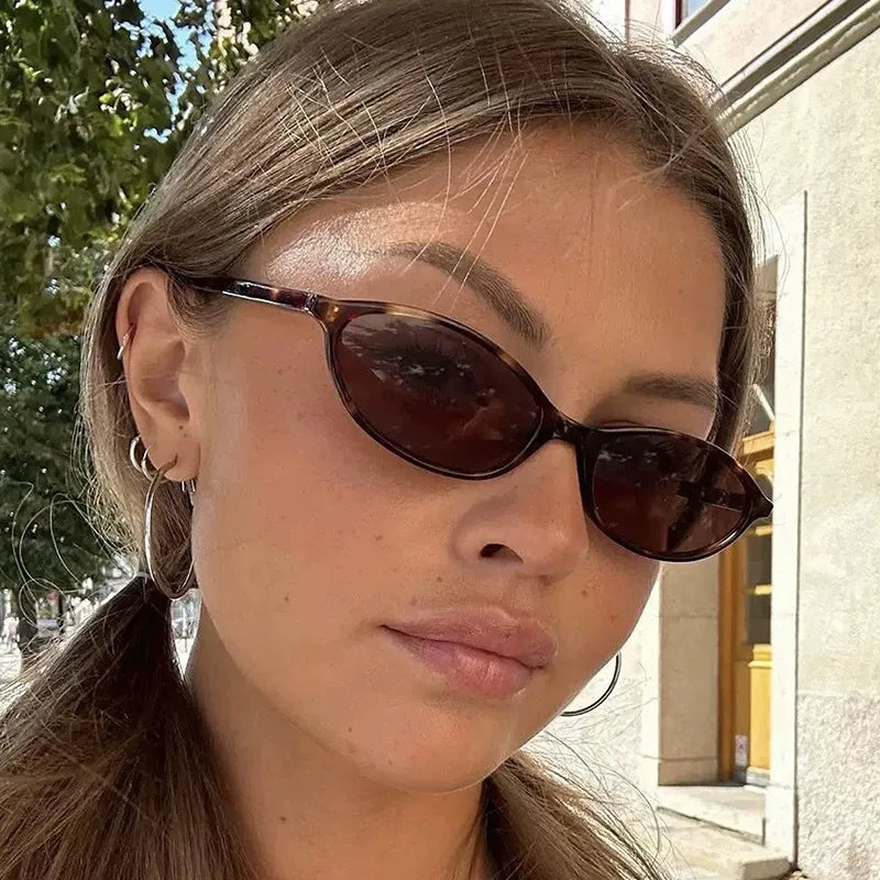 Gafas de Sol Vintage Ovaladas | Small Frame Ellipse Unisex Estilo Retro Redondas UV400