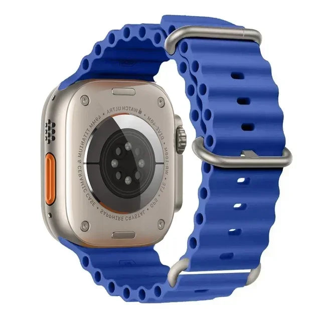 Correa Ocean Band Compatible con Apple Watch | Pulsera Deportiva Ajustable 49mm 45mm 44mm 41mm 40mm Series SE 3 6 7 8 9 10 Ultra