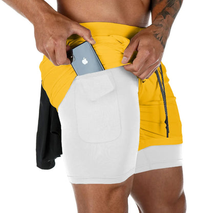 Shorts Deportivos 2 en 1 para Hombre – Gym, Fitness y Running con Compresión, Secado Rápido y Estiramiento