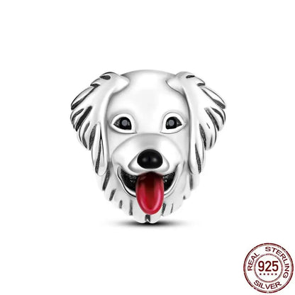 Charm animal mascota en plata 925 – Abalorio elegante para pulsera o collar tipo Pandora, joyería personalizada mujer