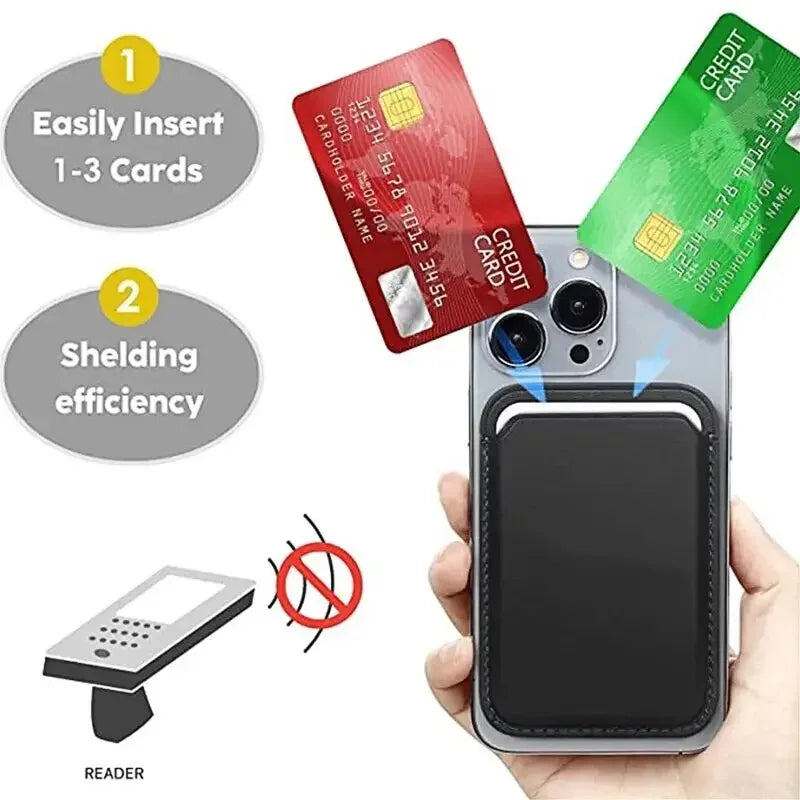 Leather Wallet Case para iPhone 15 Pro Max | Funda de Piel con MagSafe y Tarjetero Compatible con iPhone 14/13/12