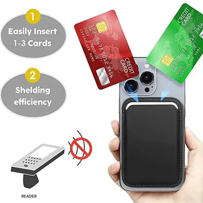 Leather Wallet Case para iPhone 15 Pro Max | Funda de Piel con MagSafe y Tarjetero Compatible con iPhone 14/13/12