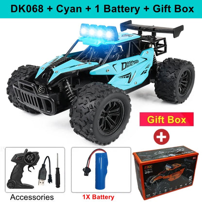 Coche RC Drift 1:16 Todoterreno – Control Remoto 2.4G Alta Velocidad con Luces LED Juguete para Niños