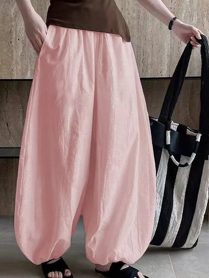 Pantalón Oversize Mujer Minimalista | Bloomers Pierna Ancha Hip Hop Verano 2025