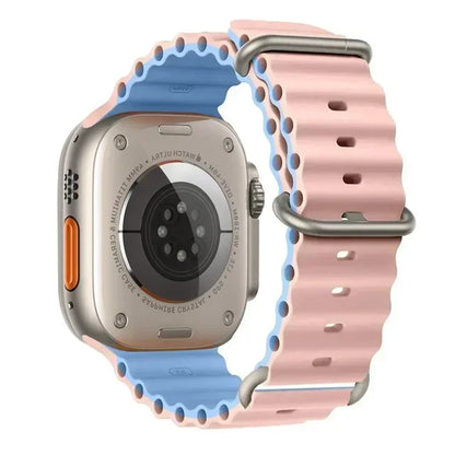 Correa Ocean Band Compatible con Apple Watch | Pulsera Deportiva Ajustable 49mm 45mm 44mm 41mm 40mm Series SE 3 6 7 8 9 10 Ultra