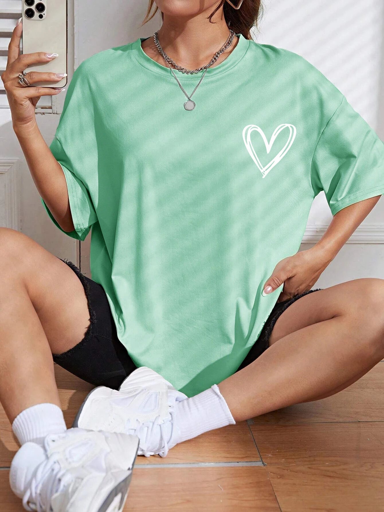 Camiseta Oversize Mujer Verano | Estampado Love Casual Juvenil Streetwear