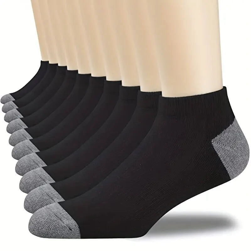 10 Pares Calcetines Hombre Verano | Algodón Transpirable Cómodos | Calcetines Tobilleros Deportivos y Casual