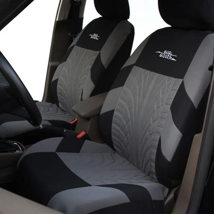 Juego de 2 Fundas de Asiento Universales AUTOYOUTH | Cubreasientos con Diseño de Huella de Neumático