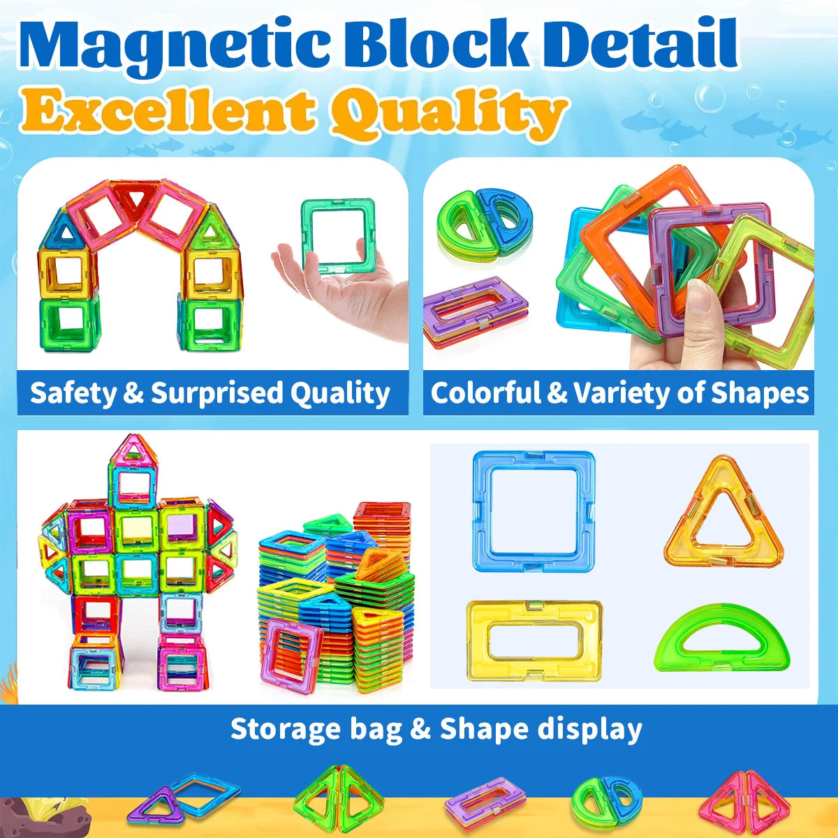 Bloques de Construcción Magnéticos STEM | Juguetes Educativos de Imanes para Niños
