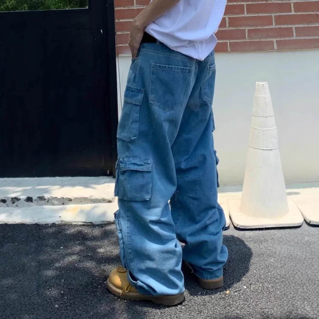 2025 Jeans Cargo Baggy Hombre Oversize | Pantalones Vaqueros Multi-bolsillos Estilo Y2K Streetwear Vintage Denim