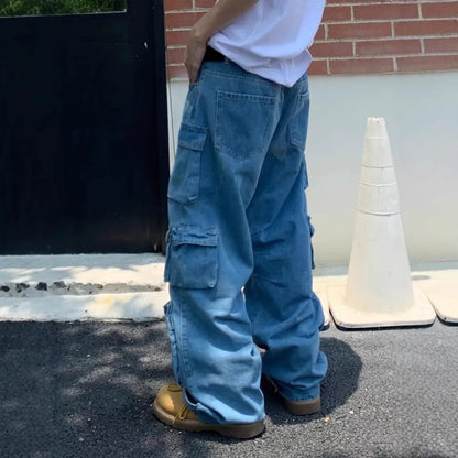 2025 Jeans Cargo Baggy Hombre Oversize | Pantalones Vaqueros Multi-bolsillos Estilo Y2K Streetwear Vintage Denim