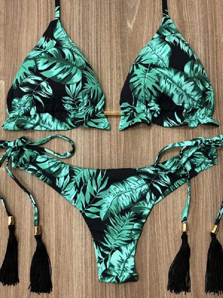 RUOTONGSEPT Bikini Estampado Mujer 2022 | Bandage Brasileño 2 Piezas