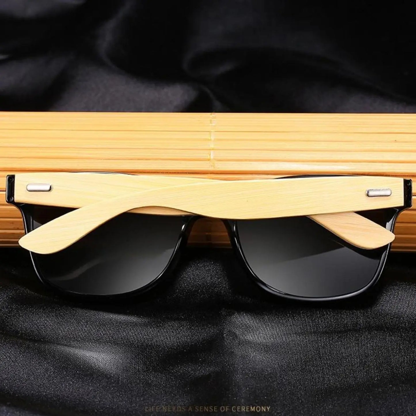 Gafas de Sol Cuadradas Bambú Vintage | Hombre Mujer Estilo Lujo UV400