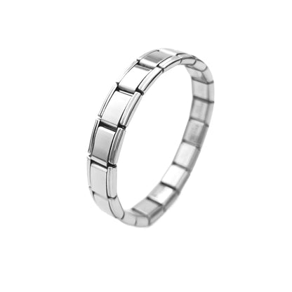Pulsera Italiana Acero Inoxidable 18 Módulos - Diseño Unisex Cuadrado Hip Hop Ajustable