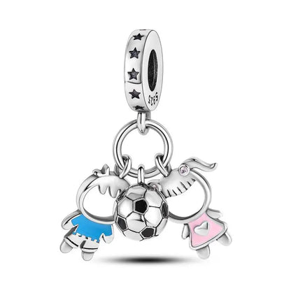 Charm hermana corazón en plata 925 – Compatible Pandora y pulseras 3mm, joyería DIY mujer