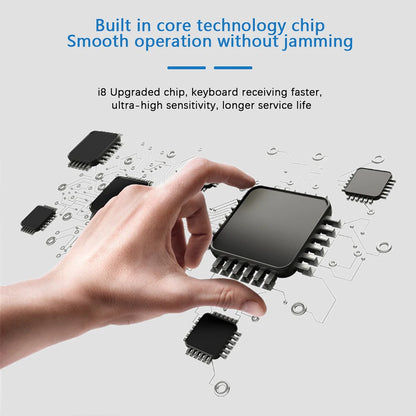 Mini Teclado Inalámbrico 2.4G con Touchpad y Retroiluminación – Air Mouse i8 Español Francés Ruso Árabe para PC, Smart TV, Android TV Box