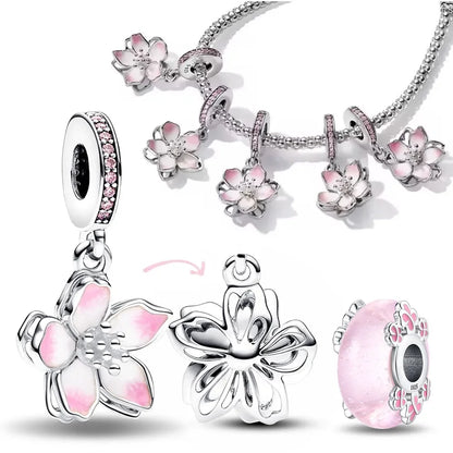 Charm Flor de Cerezo Rosa Plata 925 | Compatible Pulseras Pandora