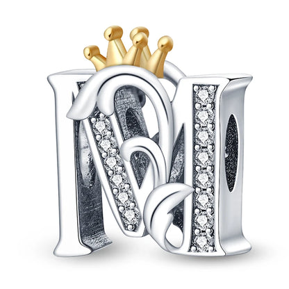 Charm letras alfabeto inglés de plata 925 – Colgante inicial A-Z para pulsera tipo Pandora, joyería DIY personalizada