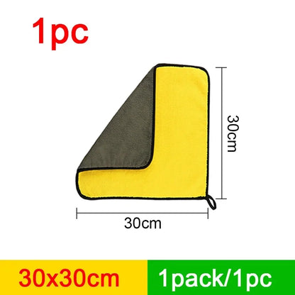 Toalla de Microfibra para Auto 400GSM | Doble Cara Coral Velvet | Súper Absorbente y de Secado Rápido
