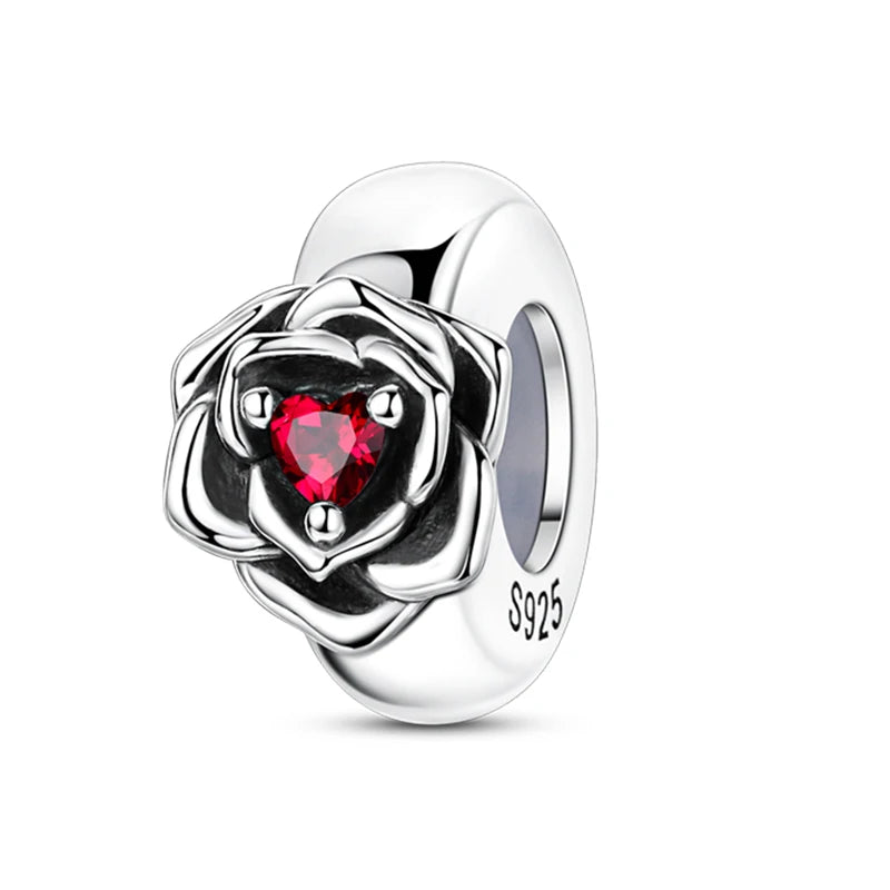 Charm de Plata 925 con Mariposa y Dragón – Abalorio Colorido con Zirconia Arcoíris para Pulseras DIY