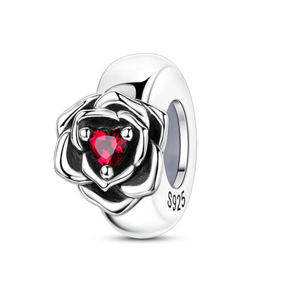 Charm de Plata 925 con Mariposa y Dragón – Abalorio Colorido con Zirconia Arcoíris para Pulseras DIY