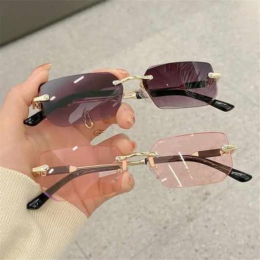 Gafas de Sol Sin Montura Unisex | Rectangulares Retro UV400 para Mujer y Hombre