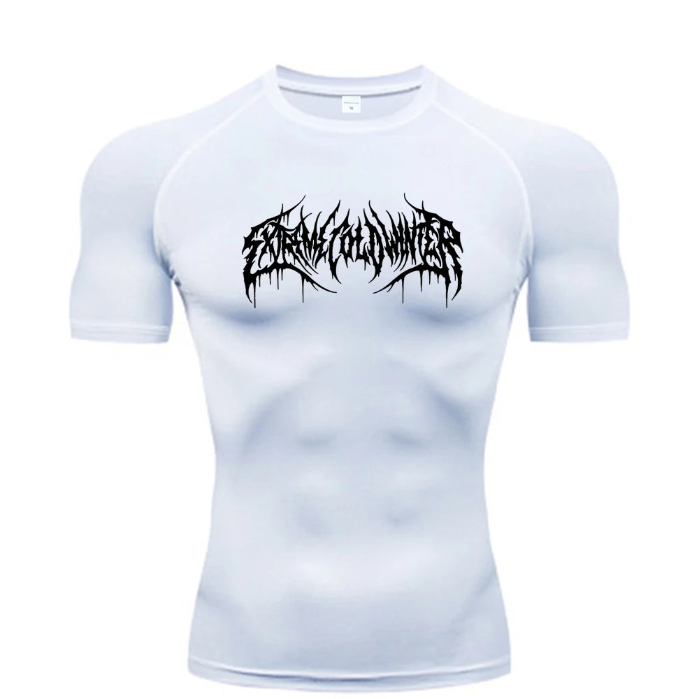 Camiseta Compresiva de Manga Corta para Hombre – Fitness, Gym, Running y Bodybuilding, Secado Rápido, Workout T-Shirt S-3XL