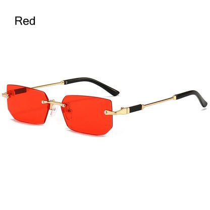 Gafas de Sol Rectangulares Sin Marco Unisex | Retro Moda Verano UV400 Mujer Hombre