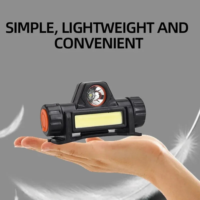 Linterna Frontal Recargable USB LED COB | Faro de Cabeza Súper Brillante, Magnético, Impermeable para Pesca y Actividades al Aire Libre