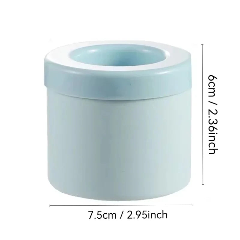 Molde de Hielo de Silicona | Cubitera Redonda con Cubo Portátil | Molde Creativo para Hielos Caseros, Verano y Bar