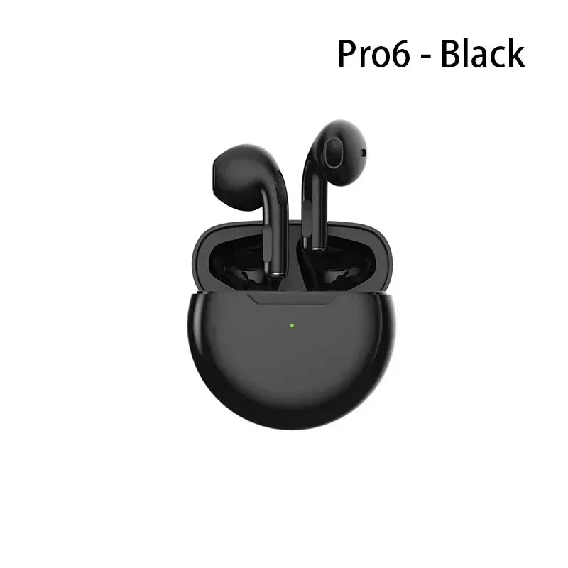 Auriculares Inalámbricos Pro 6 TWS con Micrófono | Bluetooth 5.0, Estéreo Hi-Fi, Compatibles iOS & Android