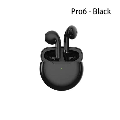Auriculares Inalámbricos Pro 6 TWS con Micrófono | Bluetooth 5.0, Estéreo Hi-Fi, Compatibles iOS & Android