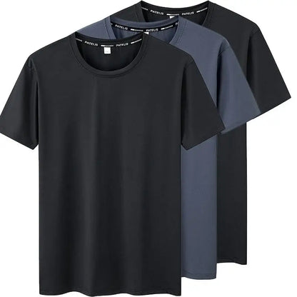 Camiseta Oversize Plus Size para Hombre – T-shirt 5XL-7XL, Transpirable Quick Dry, Fitness, Running, Manga Corta, Cuello Redondo