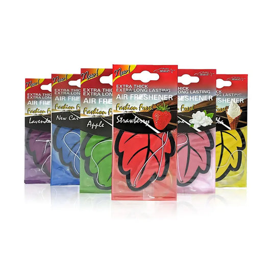 Ambientador de Coche Colgante en Forma de Hoja – 3 a 60 Piezas Aroma Natural Vainilla Perfume Interior Auto