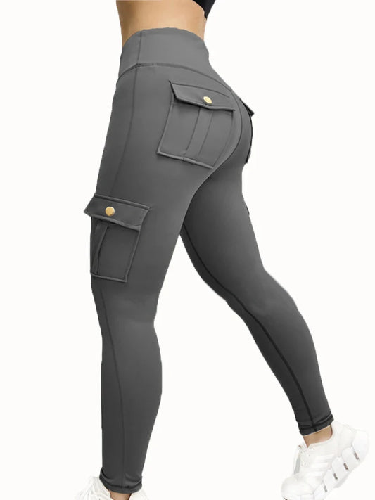 Leggings Deportivos Mujer con Bolsillos | Pantalón Fitness de Cintura Alta Ajustado y Elástico