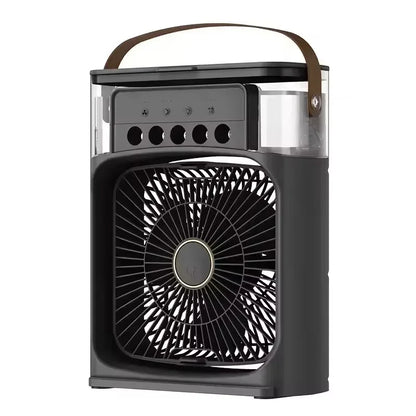3 en 1 Mini Aire Acondicionado Portátil ❄️ Ventilador + Humidificador + Luz Nocturna | Enfriador de Escritorio USB Recargable