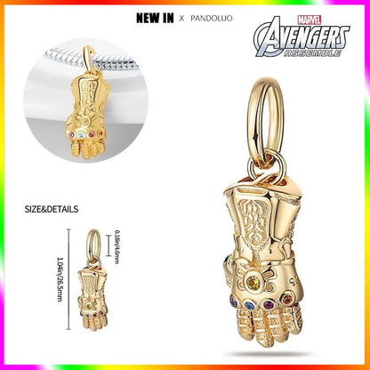 Charm Marvel Disney en Plata 925 – Abalorios Captain America, Wolverine y Deadpool para Pulsera Original Mujer
