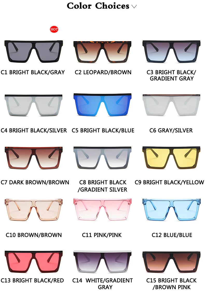 Gafas de Sol Vintage Planas Hombre Mujer | Estilo Cuadrado UV400 Degradado Unisex