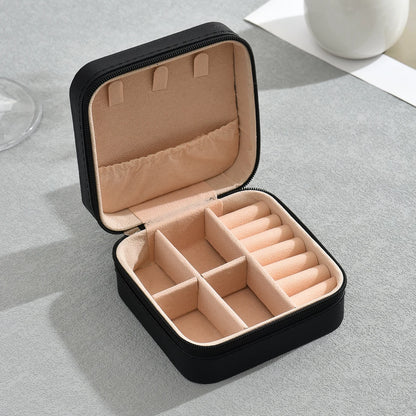 Caja de Almacenamiento de Joyería Portátil | Mini Estuche para Aretes, Anillos y Collares | Organizador de Viaje con Capas