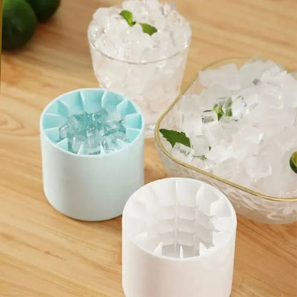 Molde de Hielo de Silicona | Cubitera Redonda con Cubo Portátil | Molde Creativo para Hielos Caseros, Verano y Bar