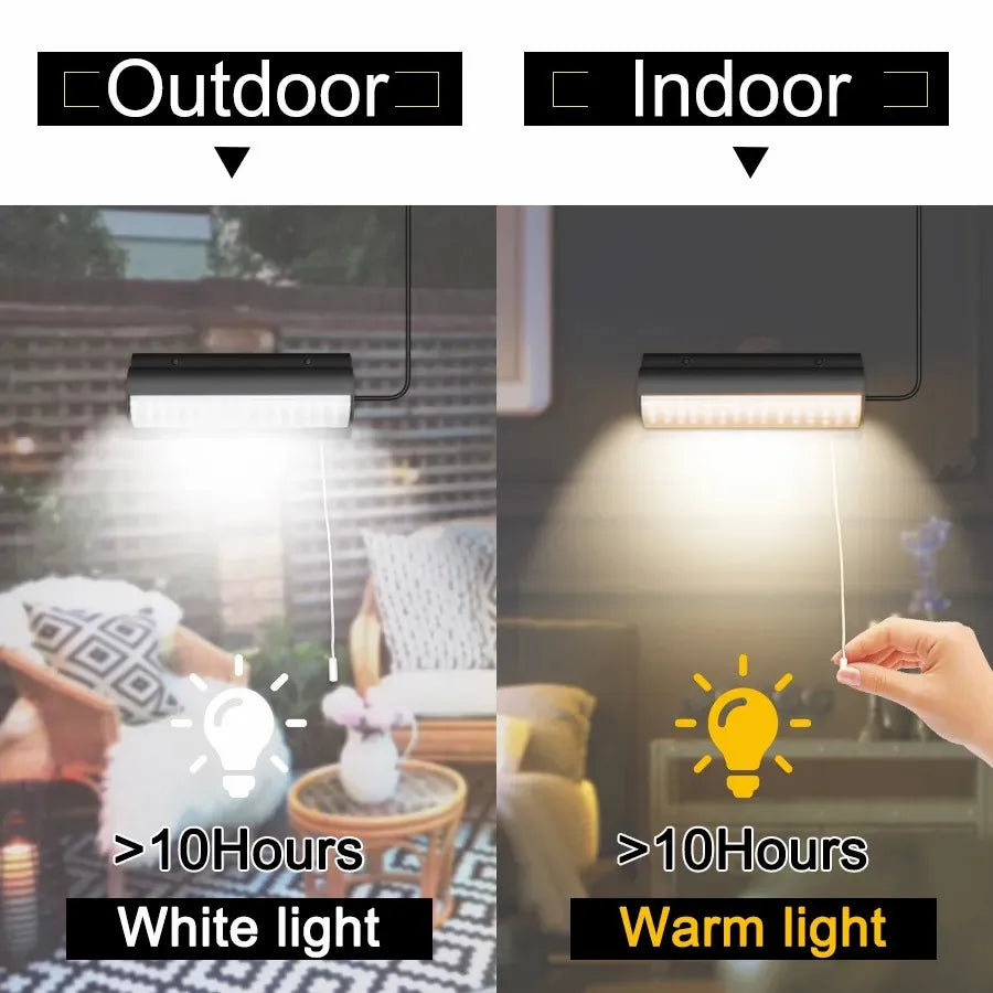 Lámpara Colgante Solar Mejorada – Luz LED Interior/Exterior con Interruptor y Cable de 3m, IP65 Impermeable
