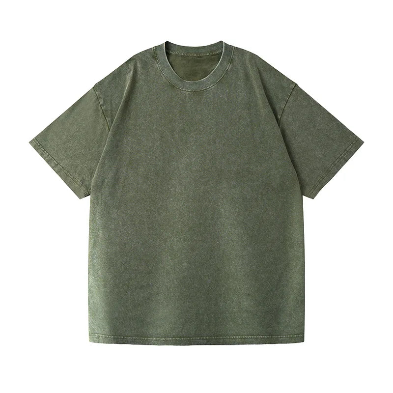 Camiseta Hombre 2025 | Oversize Vintage Y2K Acid Wash Estilo Streetwear