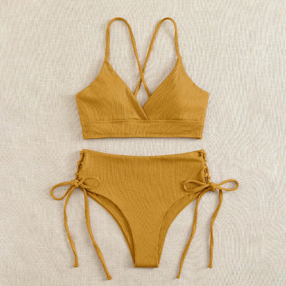 Bikini Sexy Mujer | V-Neck Split Triangular Playa y Piscina
