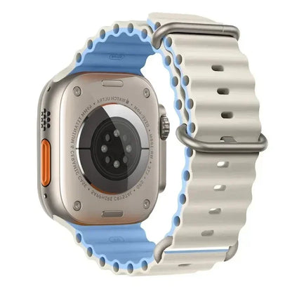 Correa Ocean Band Compatible con Apple Watch | Pulsera Deportiva Ajustable 49mm 45mm 44mm 41mm 40mm Series SE 3 6 7 8 9 10 Ultra