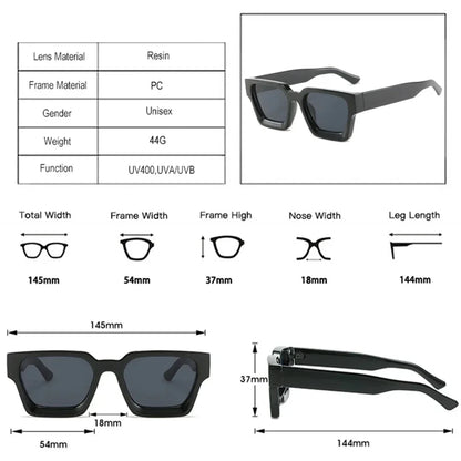 JNPCXI Gafas de Sol Cuadradas de Lujo | Retro Fashion Unisex UV400