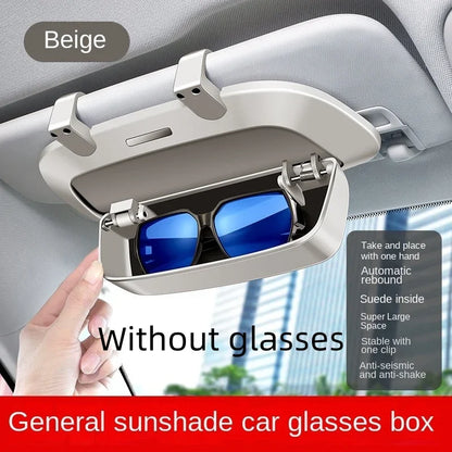 Estuche para gafas de coche | Clip de visera multifuncional porta gafas y caja de almacenamiento