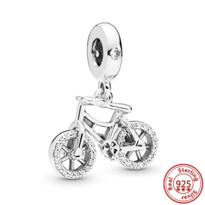 Charm perrito y huesito de plata 925 – Abalorio estilo sorpresa para pulsera tipo Pandora, joyería DIY romántica
