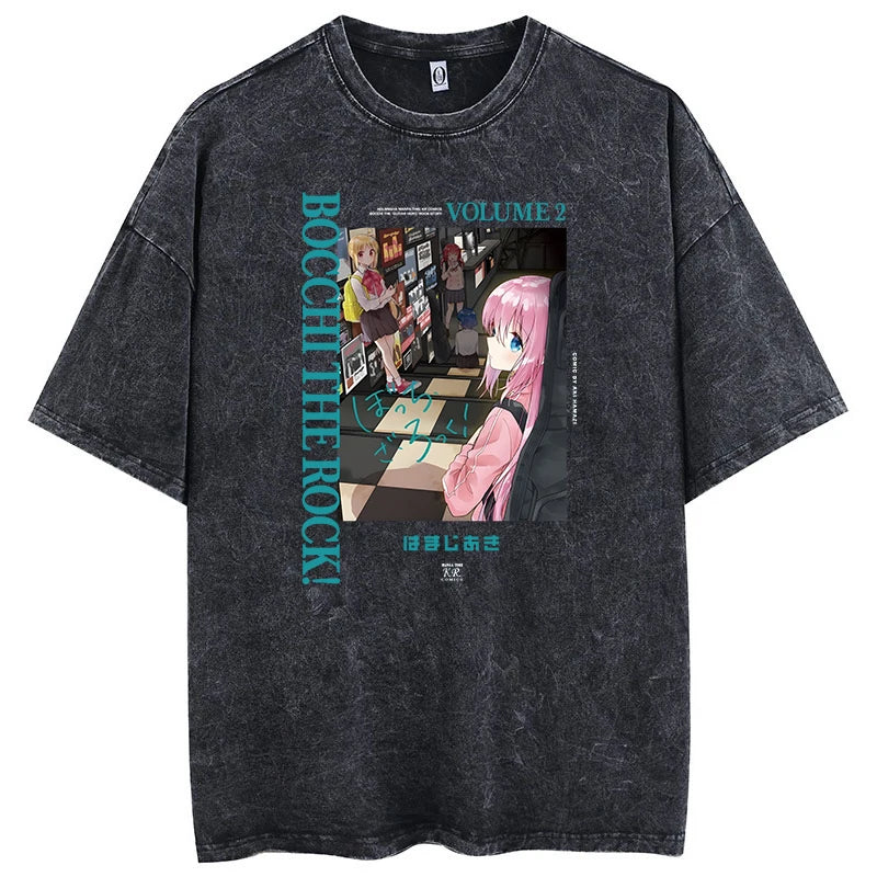 Camiseta Oversized Bocchi Club | Anime Bocchi The Rock Hombre | Algodón Estampada Creativa