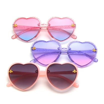Gafas de Sol Corazón para Niños | Retro Rosa UV400 Lentes de Dibujos Animados